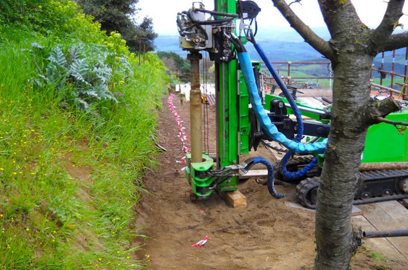 15. Realizzazione dei micropali su ponteggio strutturale